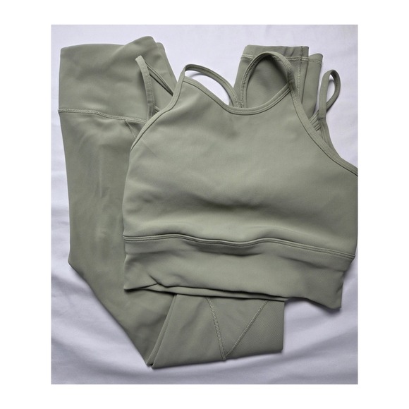 CALIA by Carrie Underwood Pants - CALIA by Carrie Underwood Ribbed Sports Bra and Leggings Set Sage Green Small